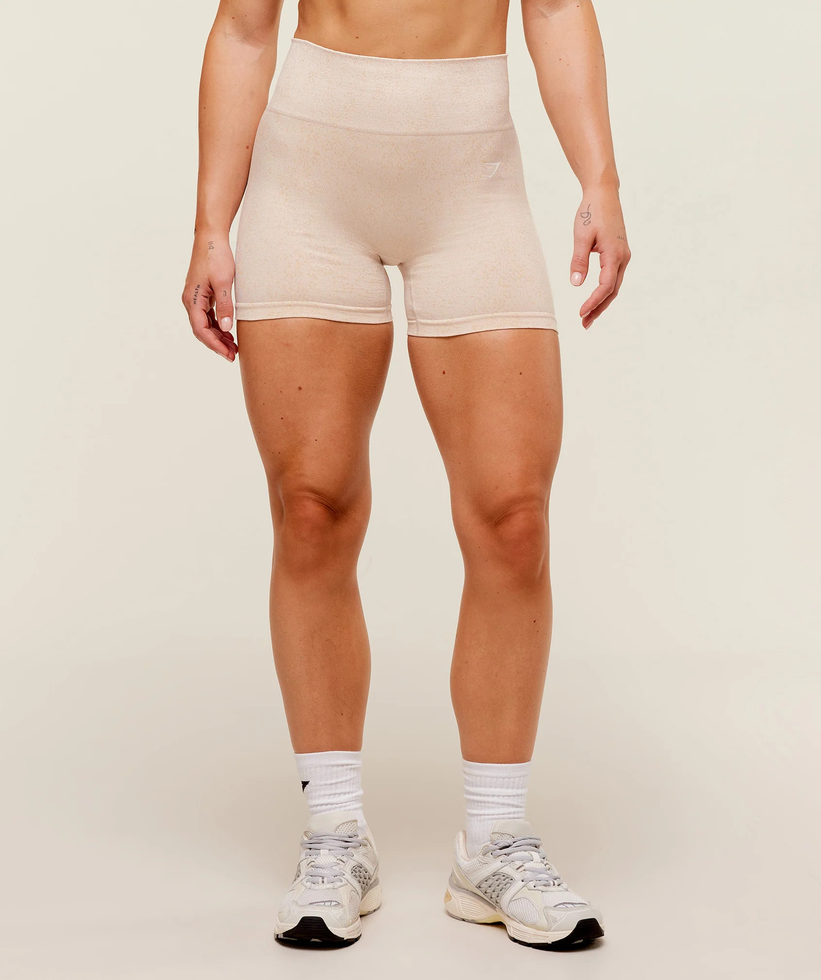 Gymshark Adapt Fleck x Whitney Seamless Shorts - Coconut White | Gymshark US