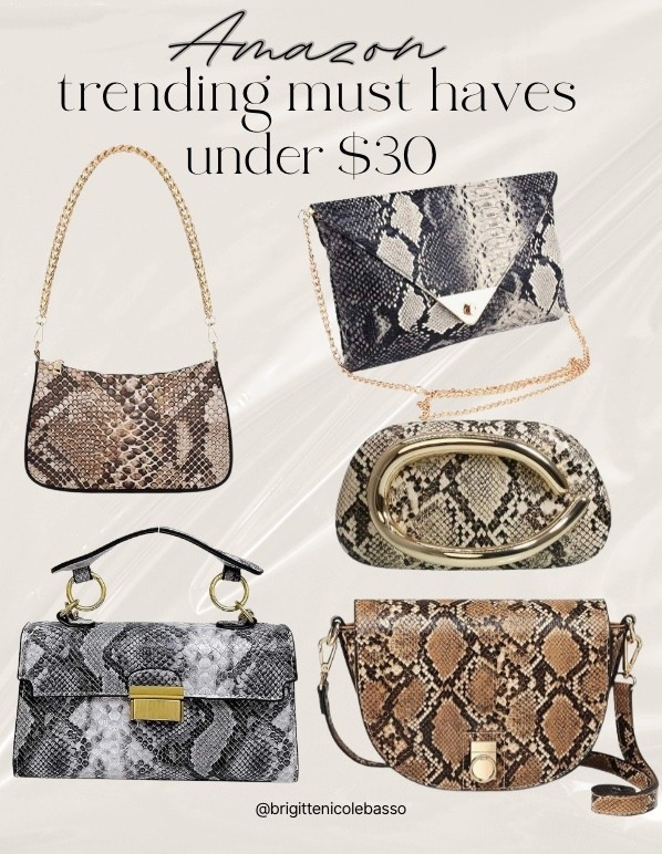 If you love a snakeskin statement bag, these are the top Amazon trending handbags right now — all under $30. Chic, bold, and designer-inspired without the price tag.
Why they’re trending:
• Amazon snakeskin handbags
• Affordable statement bags under $30
• Crossbody, clutch, top-handle & shoulder styles
• Perfect for nights out, holiday outfits & winter street style
• Elevates any neutral outfit instantlysnakeskin purse, Amazon bags under $30, statement handbag, faux snakeskin bag, trending Amazon fashion, affordable handbags, designer-inspired bags.


#LTKCyberWeek #LTKGiftGuide #LTKHoliday