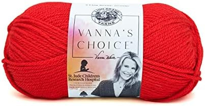 (1 Skein) Lion Brand Yarn Vanna's Choice Yarn, Scarlet | Amazon (US)