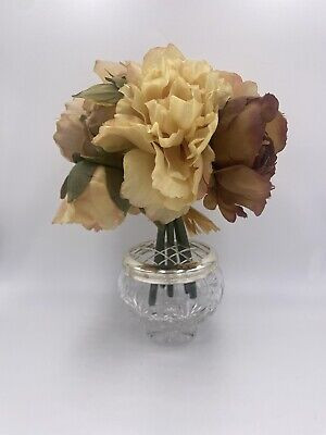 Vintage Stuart Crystal Rose Bud Vase w/ Flower Frog Lid Hand Made in England | eBay US