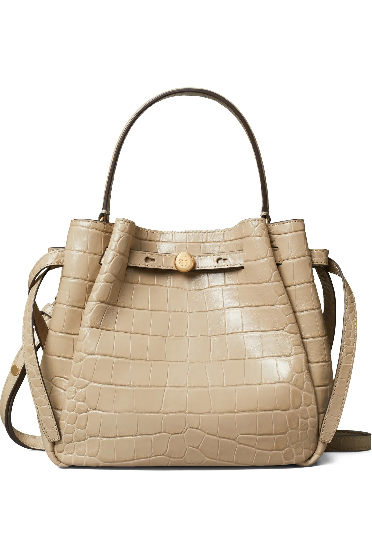 Tory Burch Romy Croc Embossed Leather Bucket Bag (Women) | Nordstrom | Nordstrom