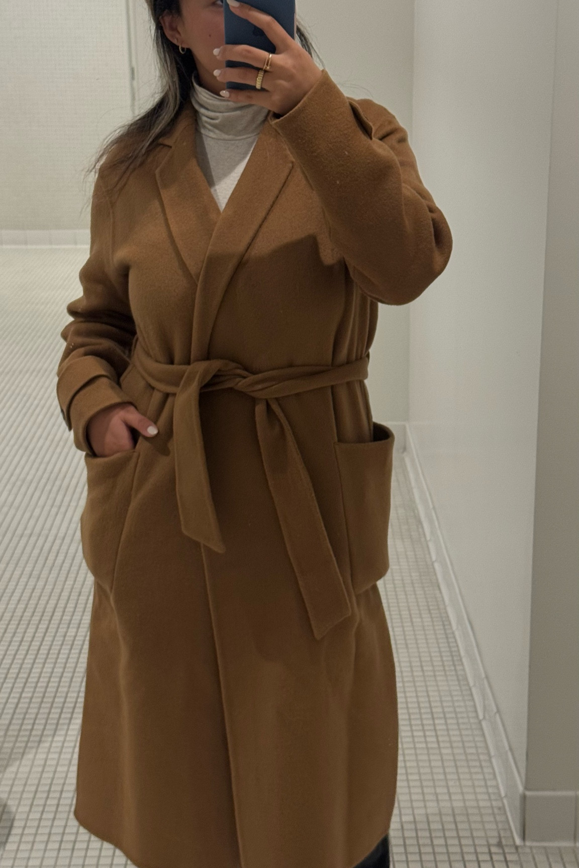 cozy camel wool coat 