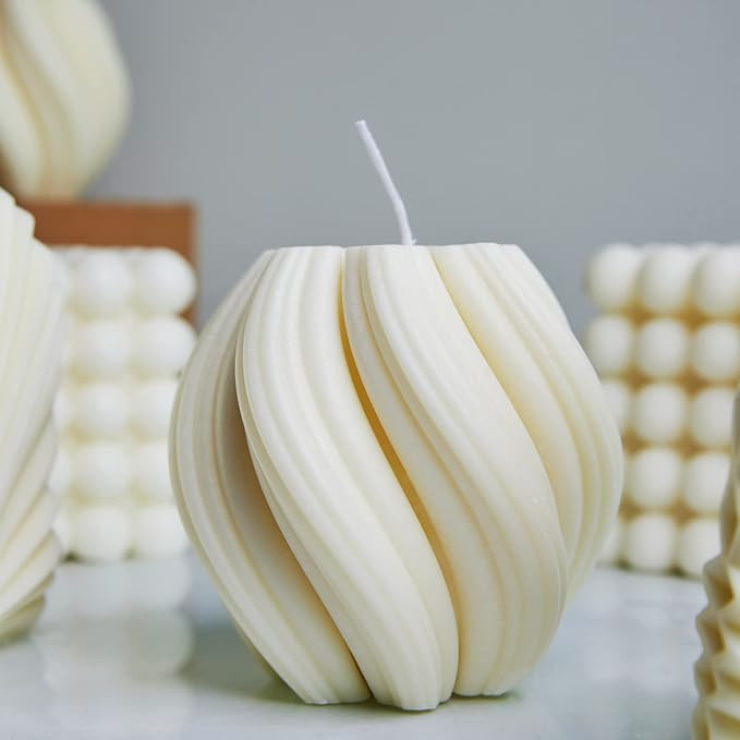 Artistic Twirl Spiral Soy Candle, Aesthetic Home Décor, Trendy Minimalist Design, Long-Lasting C... | Amazon (US)
