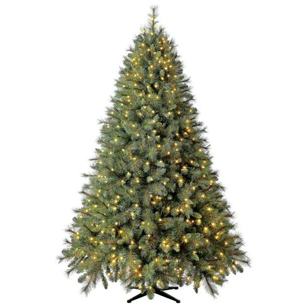 Holiday Time Pre-Lit Prescott Pine Artificial Christmas Tree, Clear LED Lights, 7.5' - Walmart.co... | Walmart (US)
