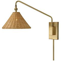 Uttermost Phuvinh Natural Rattan with Brass Accents 1 Lt Sconce | www.lampsplus.com | Lamps Plus
