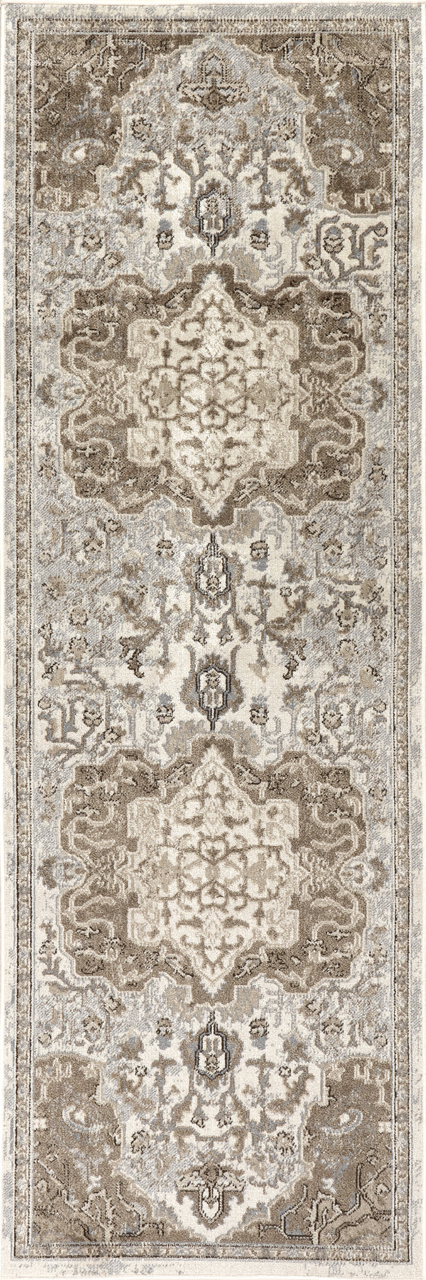 Light Brown Lianna Washable Vines 2' 6"" x 8' rug | Rugs USA