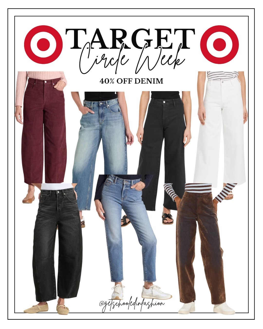 Target Circle Week is here and it’s a good one — 40% off denim! 🙌
Whether you’re into wide-leg, straight, black, white, or classic blue jeans, Target’s denim fits and washes are so flattering and easy to style for fall.
I’m especially loving these neutral tones and vintage-inspired silhouettes that feel high-end without the price tag.

#LTKSeasonal #LTKSaleAlert #LTKStyleTip