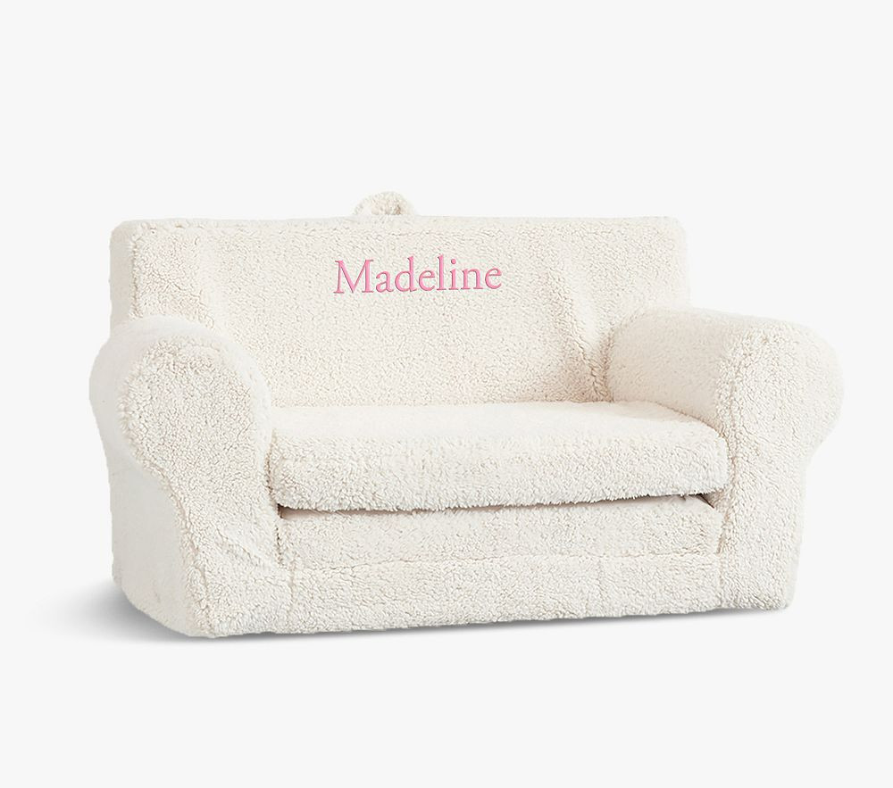 Anywhere Flipout Sofa Lounger Cream Sherpa Slipcover Only | Pottery Barn Kids