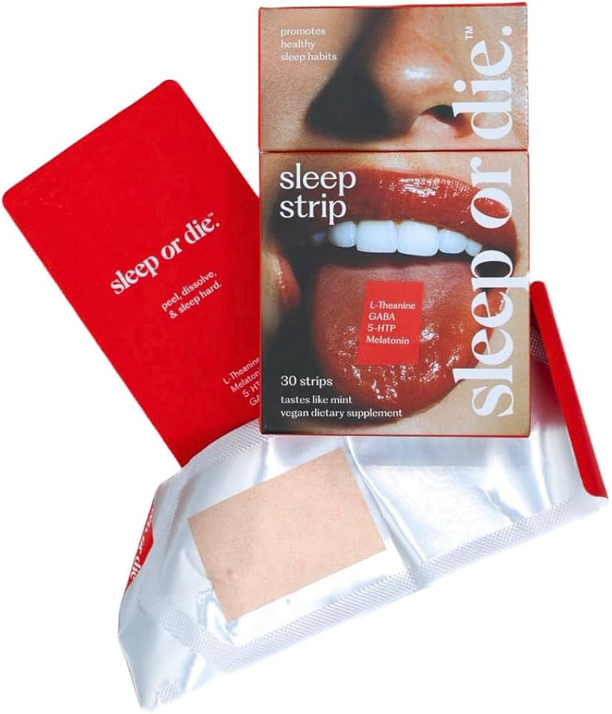 Sleep or Die Sleep Strips, Works in 10 Minutes, Sleep Aid, Mint, 30 Strips | Amazon (US)