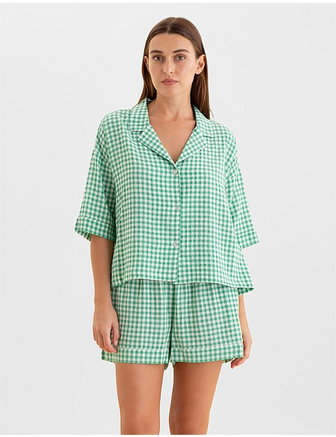 Seersucker Gingham Boxer PJ Set | David Jones (Australia & New Zealand)