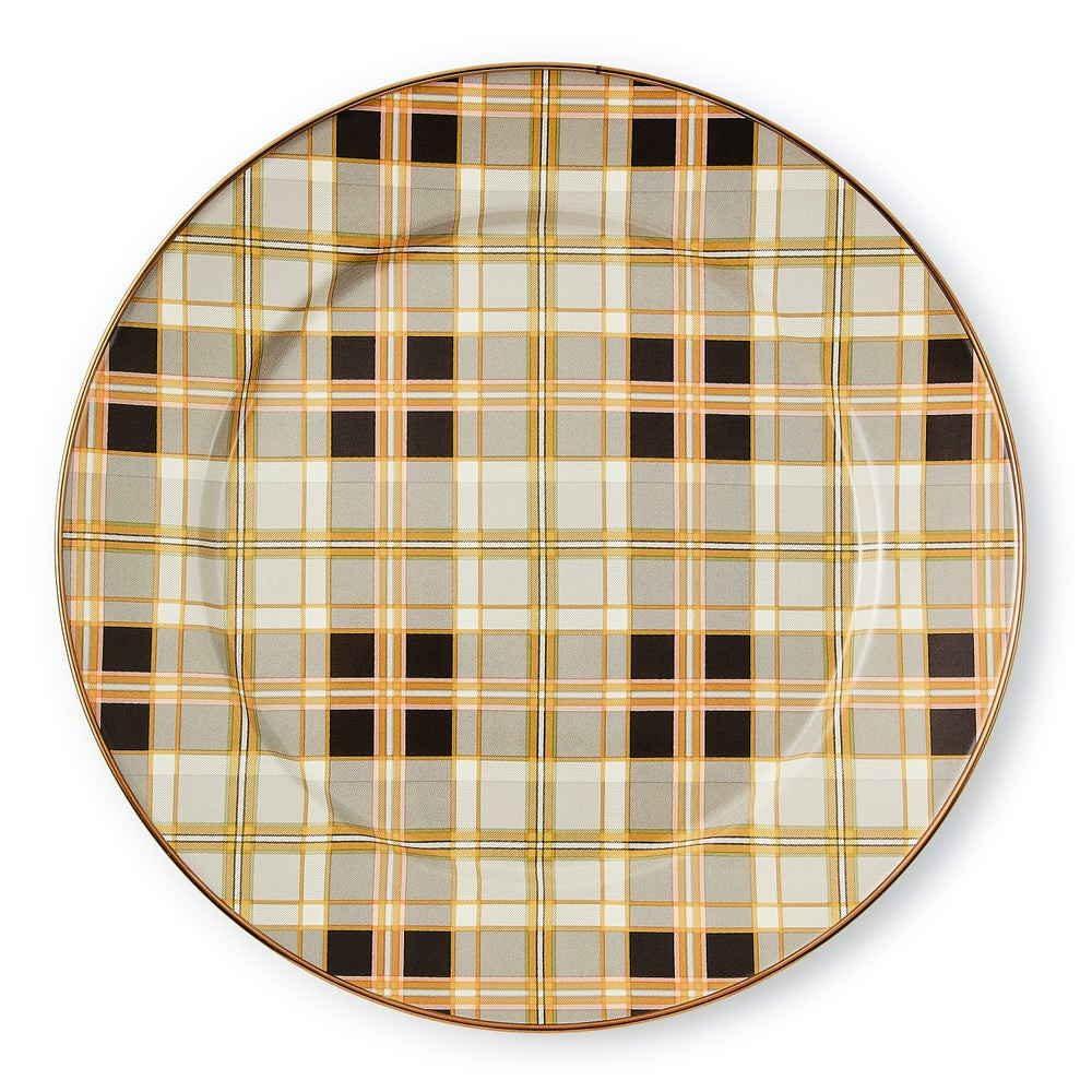 Tartan Mocha Charger Plate | MacKenzie-Childs