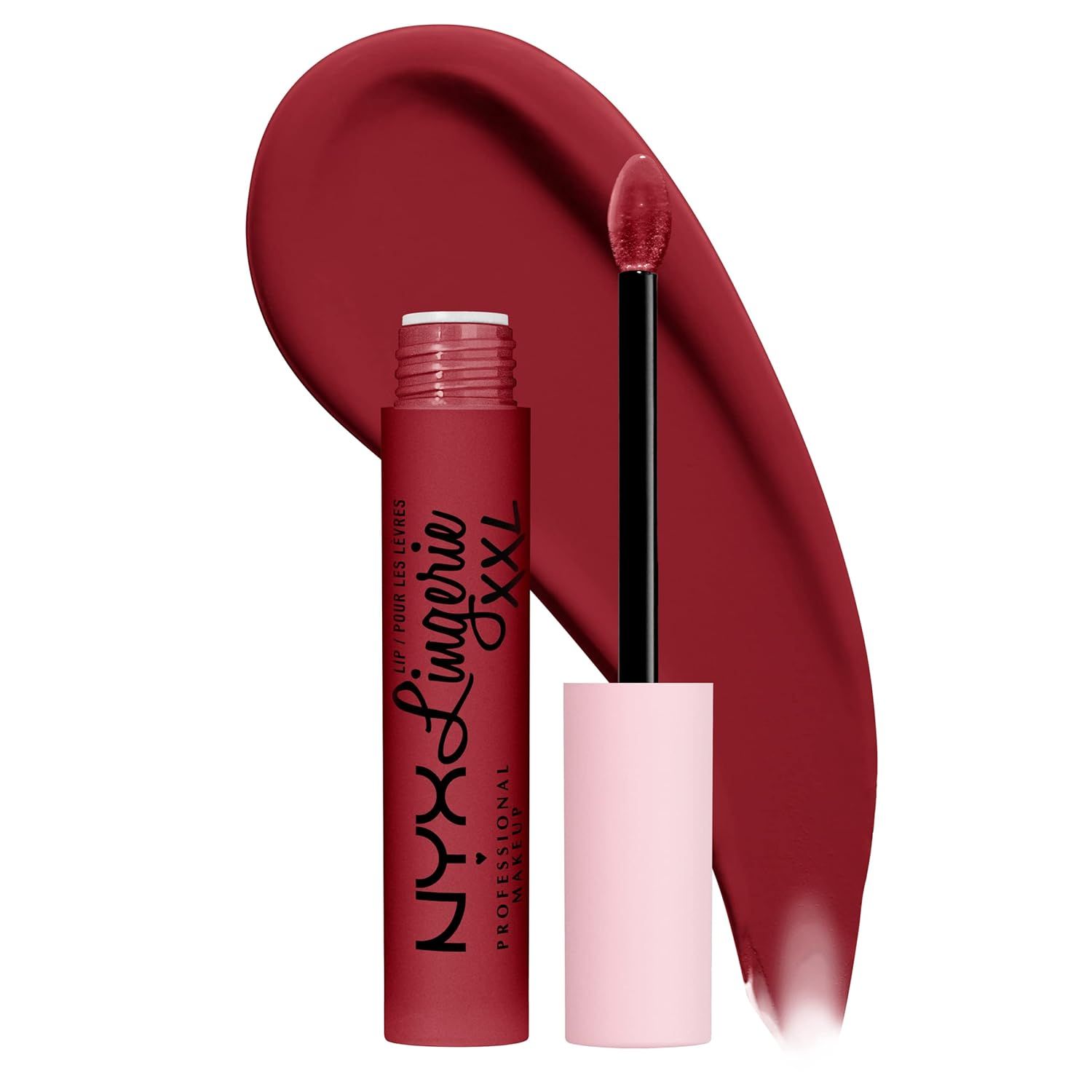 NYX PROFESSIONAL MAKEUP Lip Lingerie XXL Matte Liquid Lipstick - It's Hotter (Warm Mahogany Red) | Amazon (US)