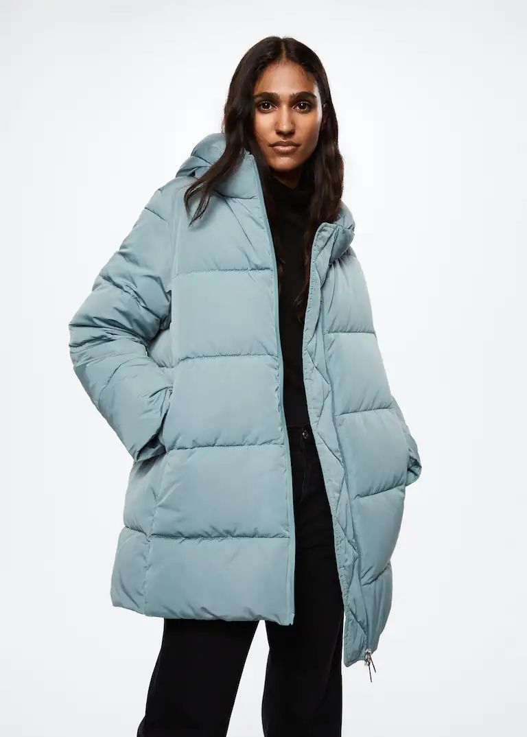 Hood quilted coat -  Women | Mango USA | MANGO (US)