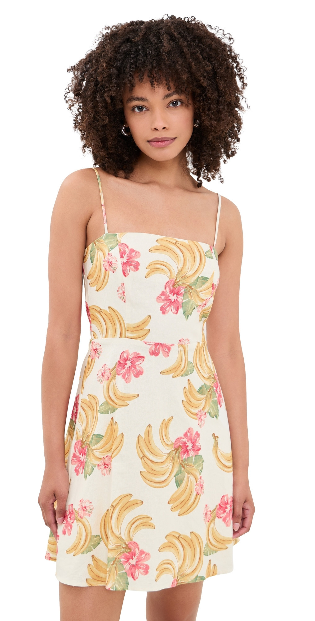 WAYF Havana Mini Dress Cream Bananas M | Shopbop