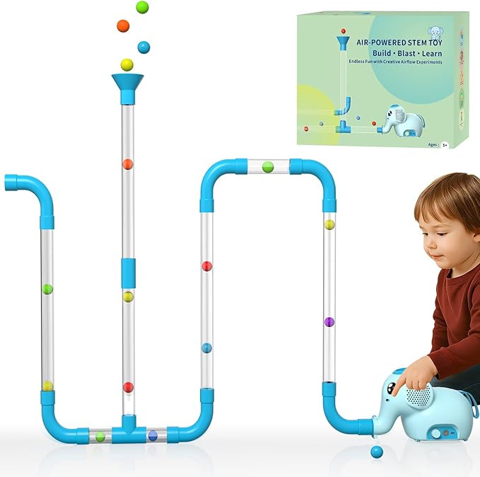 STEM Air-Powered Building Toys for Kids Ages 3 4 5 6 7 8+– Educational Air Tubes Toy& Turbine S... | Amazon (US)