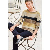 Womens Next Ochre Stripe Pocket Sweater -  Yellow | Next UK