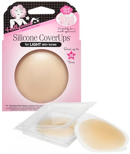 Hollywood Fashion Secrets Silicone Coverups, Hypoallergenic, Reusable, Washable, Gentle on Skin, Ultra Thin, Self Adhesive, Light Shade, 1 Pack | Amazon (US)