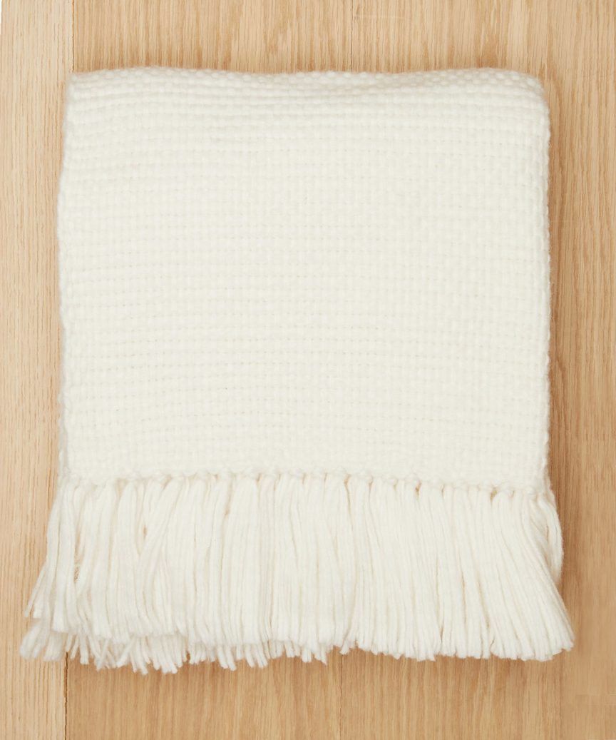 Alpaca Basketweave Throw - Ivory | Jenni Kayne | Jenni Kayne