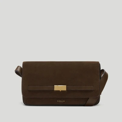 DeMellier The New York Crossbody in Mocha Suede Leather Crossbody bag | DeMellier