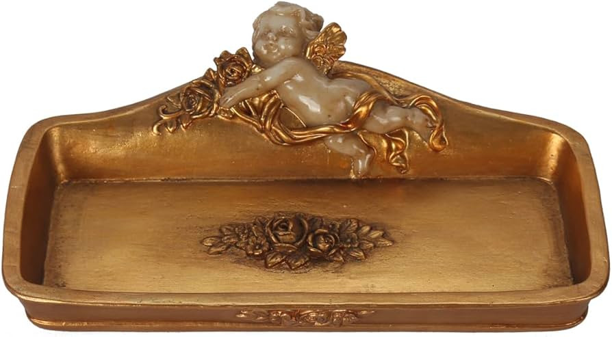 Vintage Tray Antique Trinket Dish, Small Rectangular, Ring Holder With Cherub and Floral Design,J... | Amazon (US)