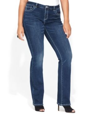 INC International Concepts Plus Size Bootcut Jeans, Light Wash | Macys (US)