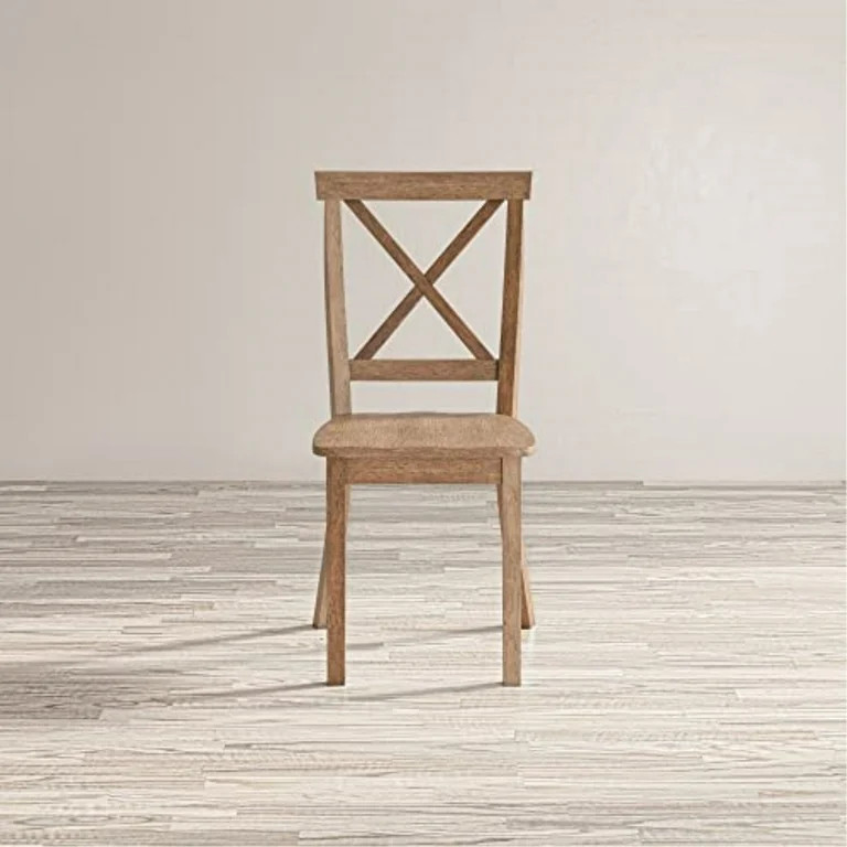 Jofran Eastern Tides Coastal Wire-Brushed Acacia X-Back Acacia Dining Chair (Set of 2) | Walmart (US)