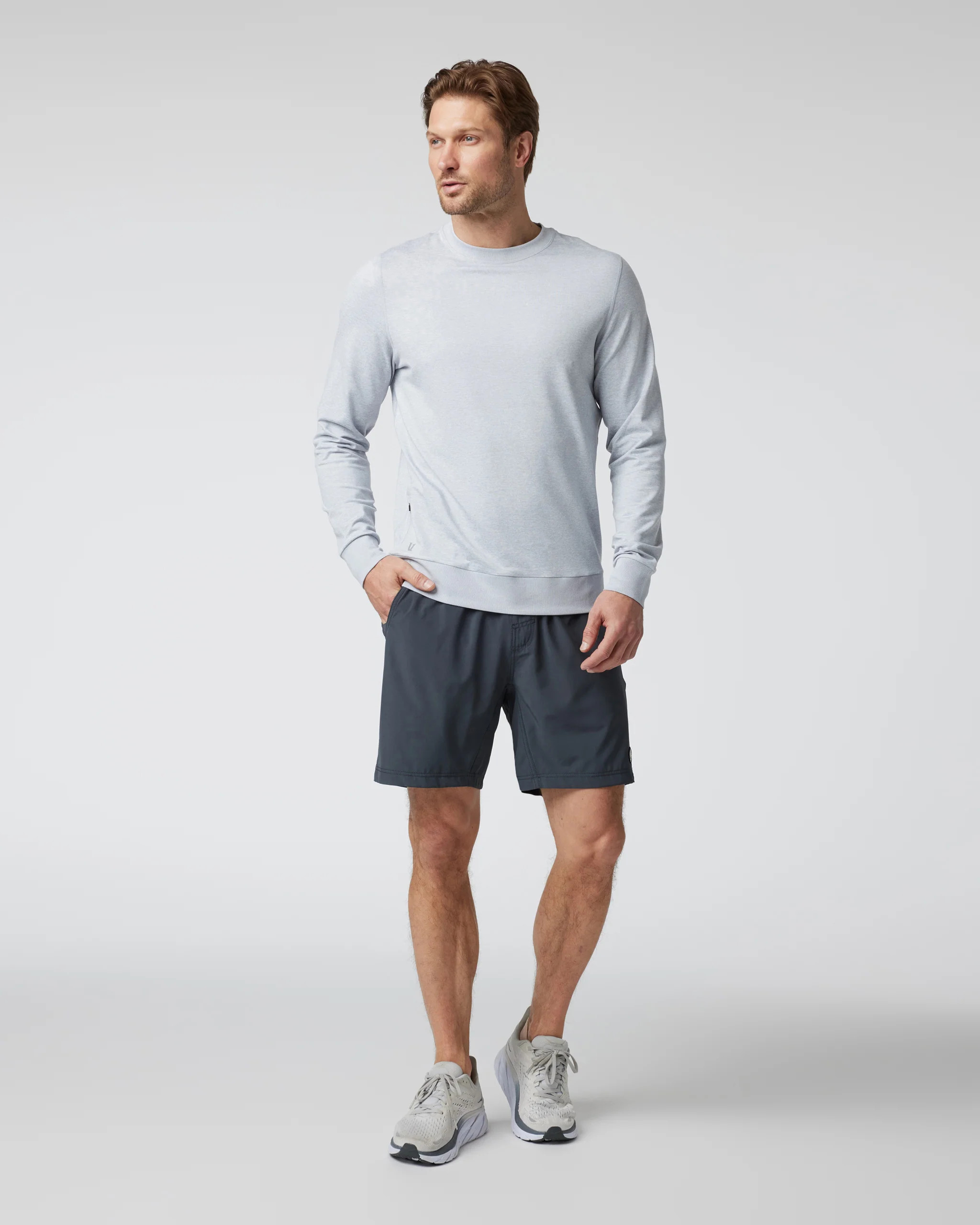 Ponto Performance Crew | Men's Platinum White Pullover | Vuori | Vuori Clothing (US & Canada)