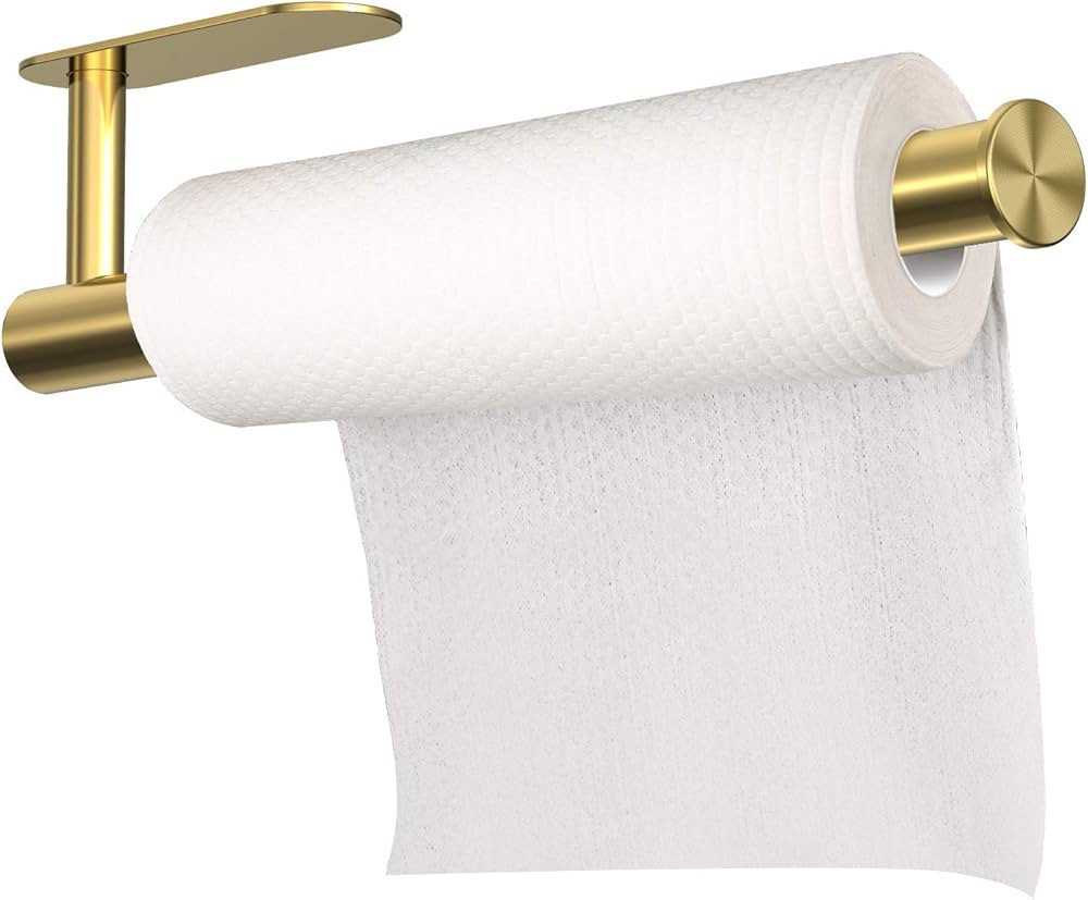 Adhesive Paper Towel Holder, No Drilling Paper Tower Rack, Stainless Steel Rust-Proof and Durable... | Amazon (US)