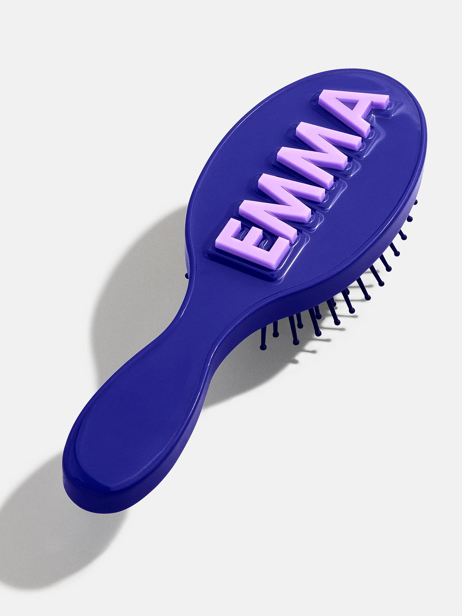 Mini Block Font Custom Hair Brush  - Navy/Light Purple | BaubleBar