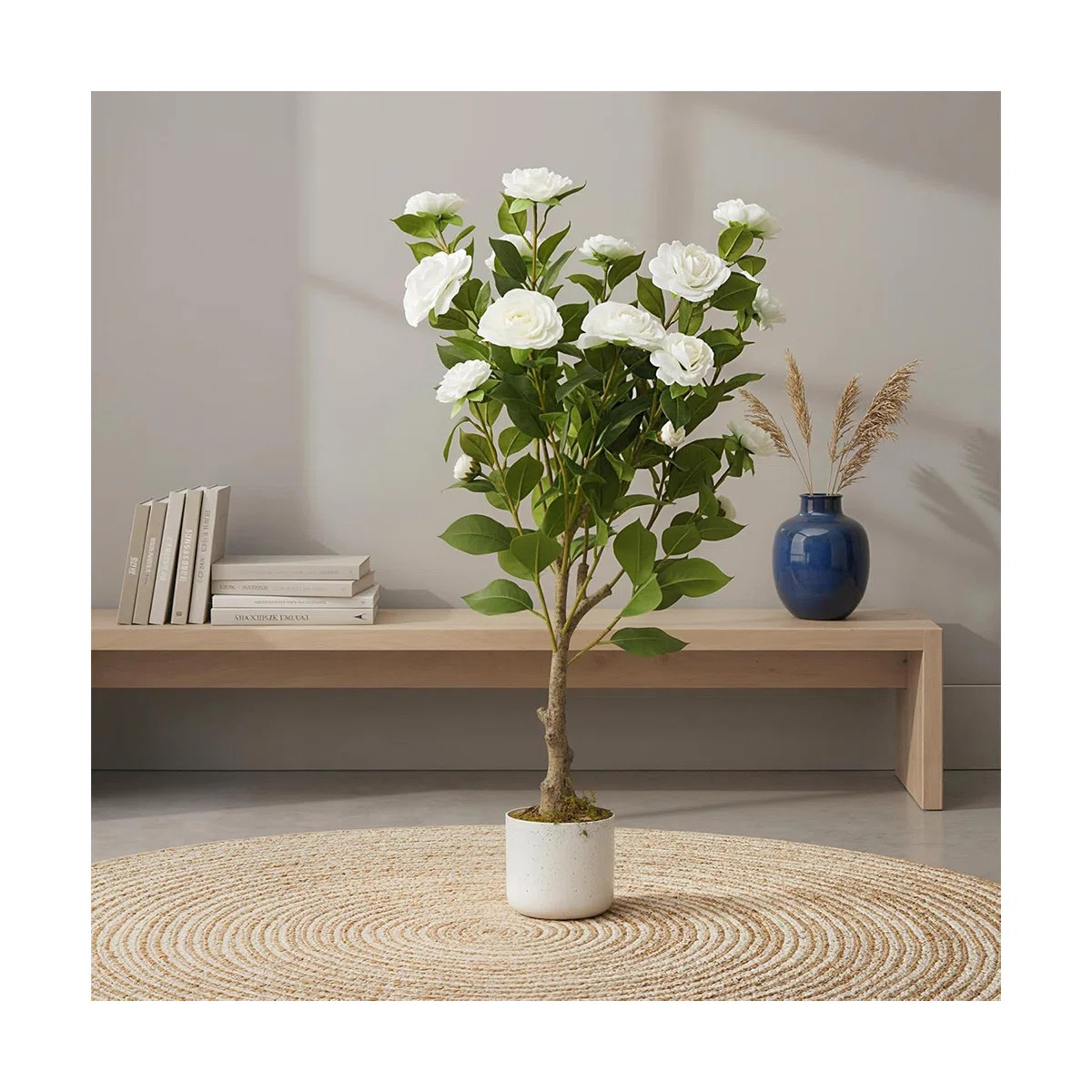 2.8 ft/ 3 ft/ 3.6 ft Artificial Camellia Tree with Flowers, Realistic Faux Camellia Plant in Pot ... | Wayfair North America