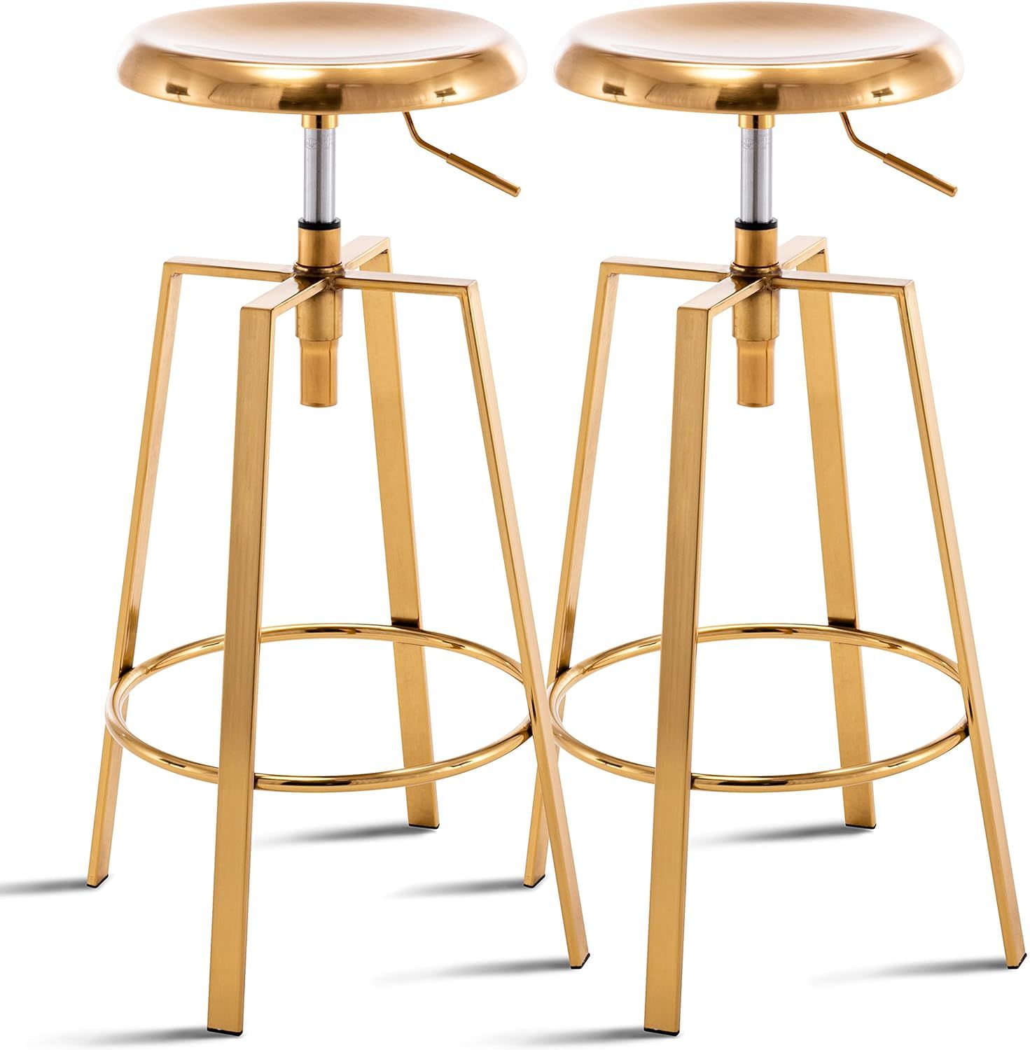 MFD Living Adjustable Industrial Bar Stool,Swivel Round Metal Barstools Set of 2,Counter Height A... | Amazon (US)