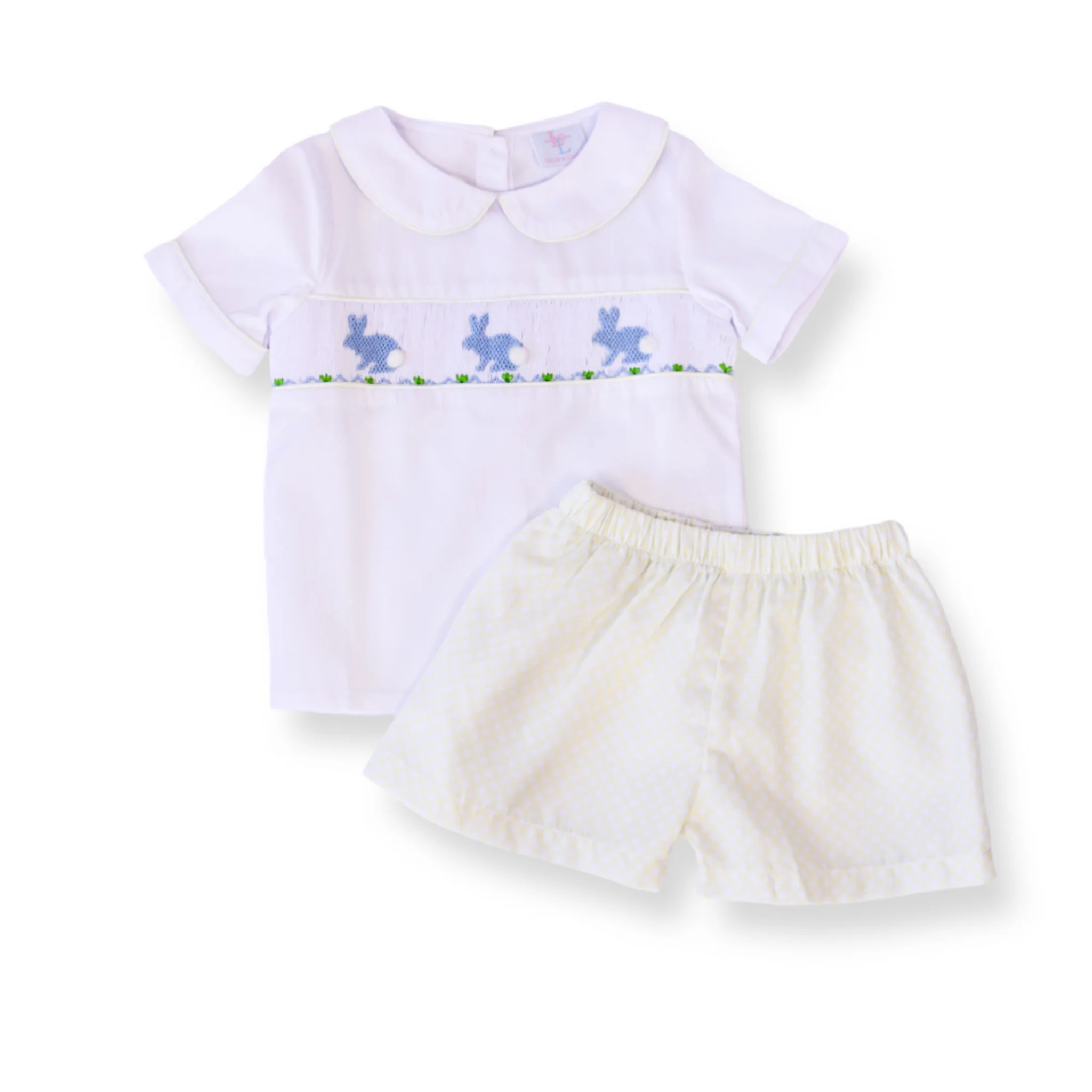 Yellow Gingham Boy Bunny Short Set | Lillie & Lilah
