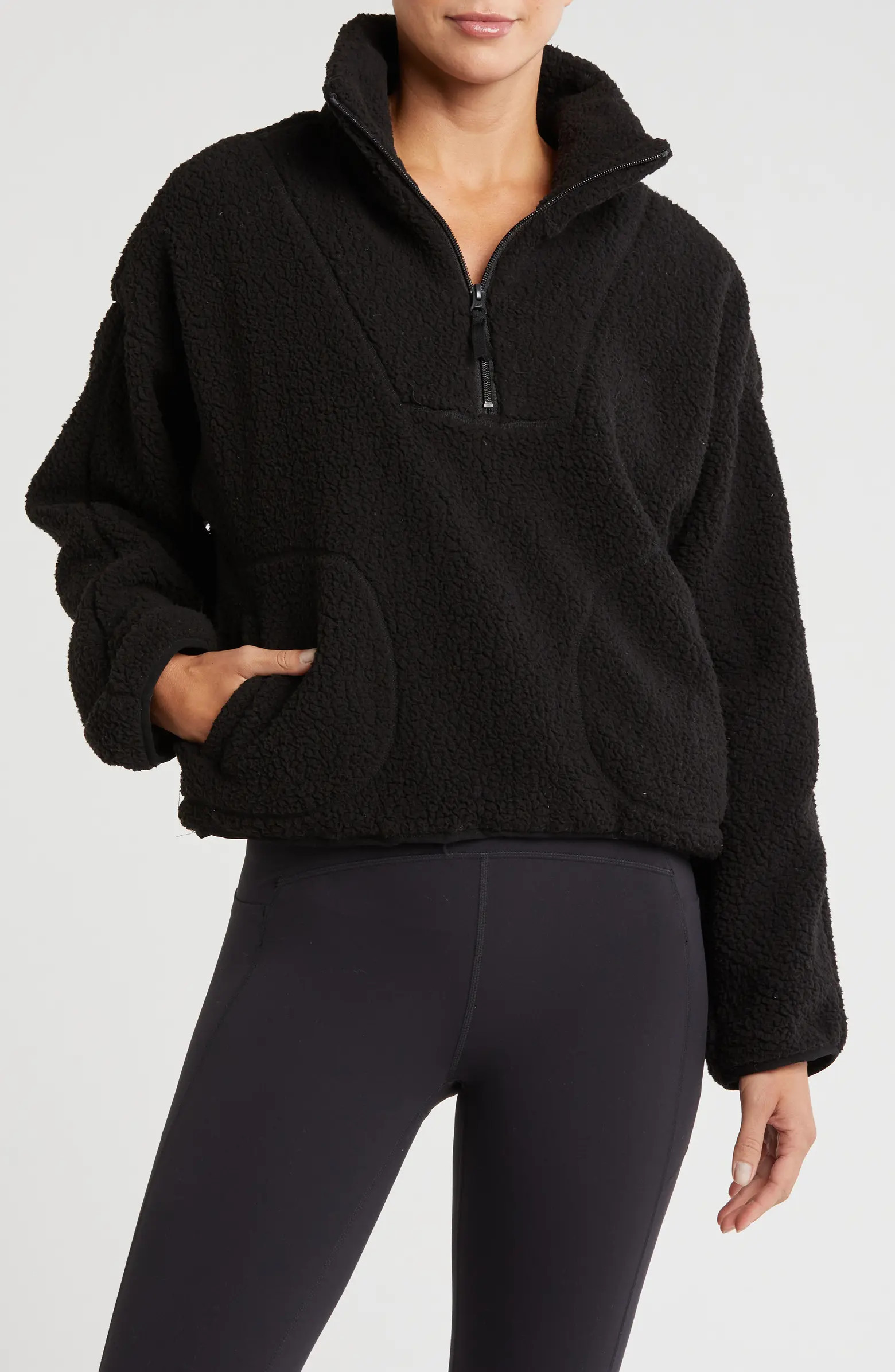 Z by Zella Cozy Faux Shearling Quarter Zip Pullover | Nordstromrack | Nordstrom Rack