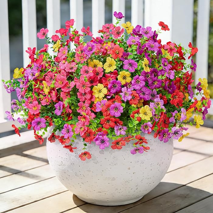 Hrobek Fake Flowers for Outdoors Faux Plants Outside Indoor,UV Resistant Realistic Silk Artificia... | Amazon (US)