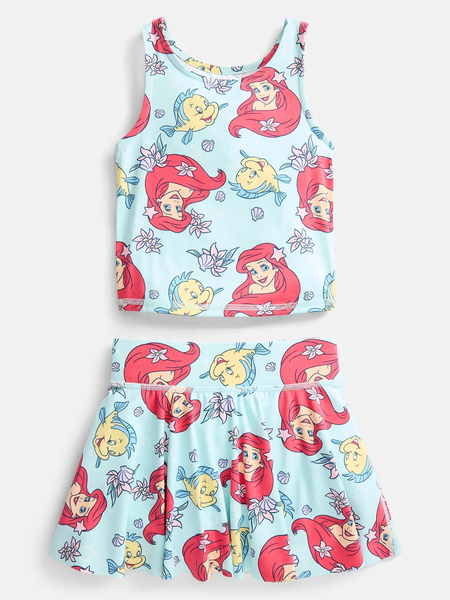 The Little Mermaid Toddler Girls' Active Tank Top and Skort Set, 2-Piece, Sizes 12M-5T | Walmart (US)