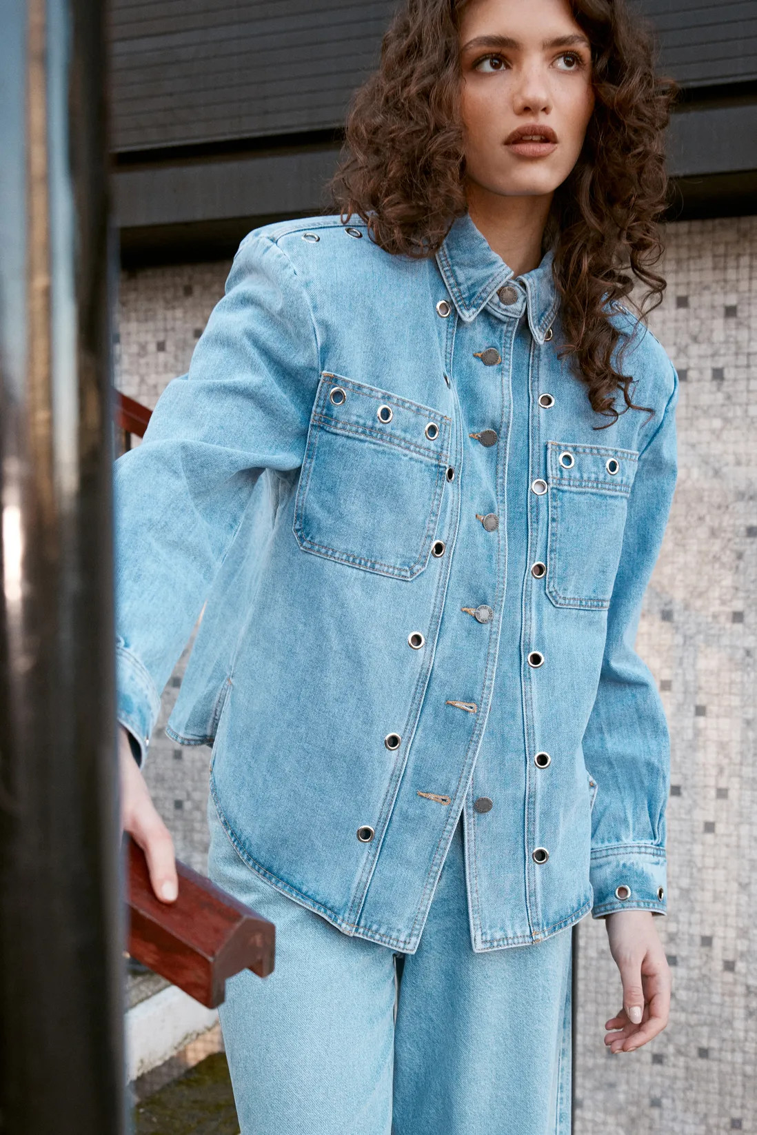 Jackets & Coats | Eyelet Detail Denim Jacket | NastyGal | Debenhams UK