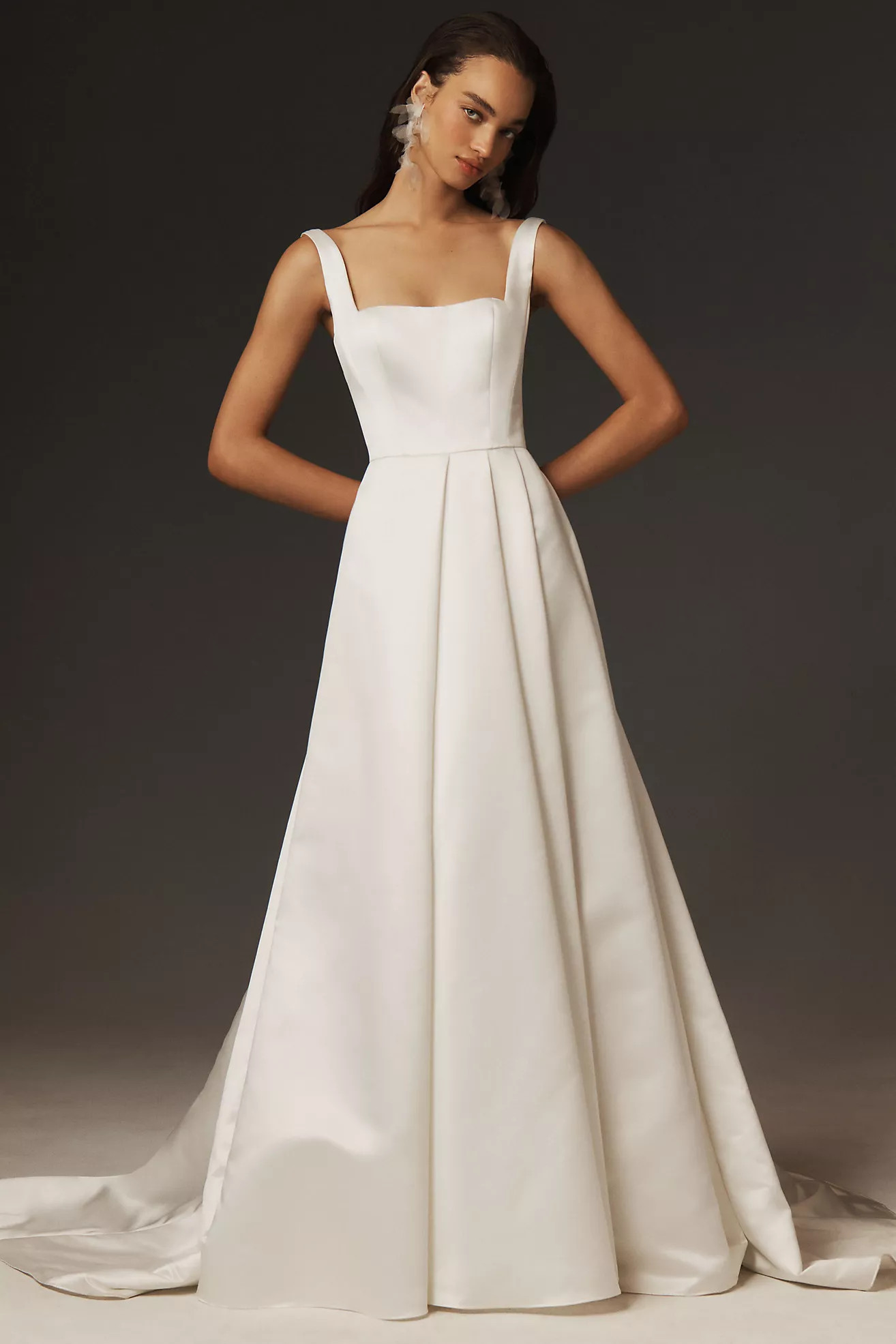 Wtoo by Watters Vivien Square-Neck A-Line Wedding Gown | Anthropologie (US)