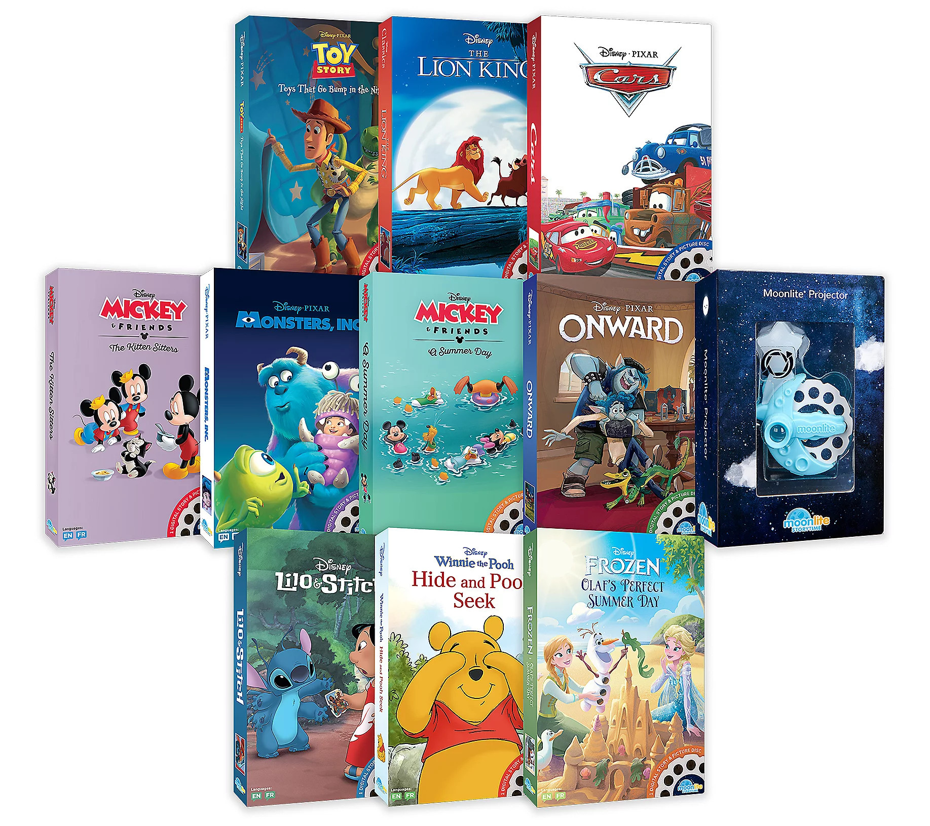 Moonlite Storytime Universal Phone Projector 10 Book Bundle | QVC