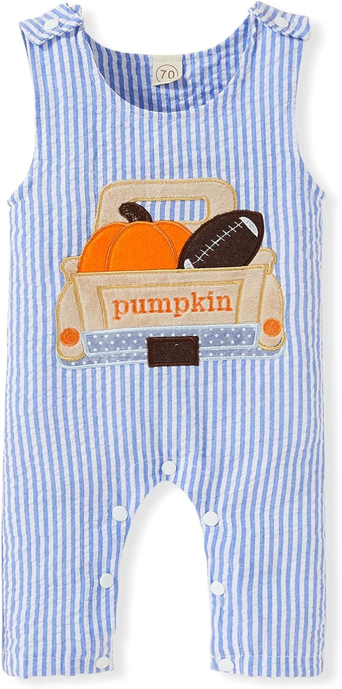 Baby Girl Halloween Dress Toddler Ruffle Stripes Skirt Infant Pumpkin Print Sleeveless Dressy | Amazon (US)