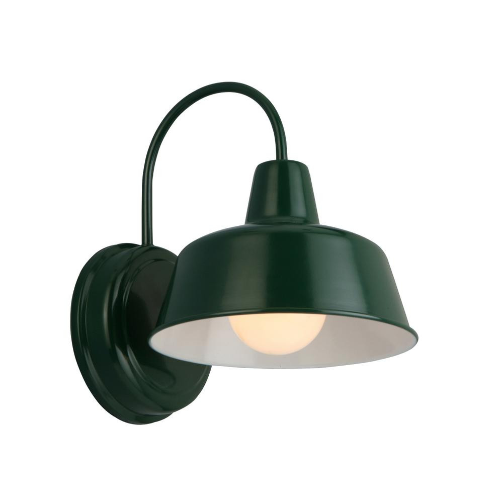Design House Mason 1-Light Forest Green Outdoor Wall Barn Light Sconce | The Home Depot