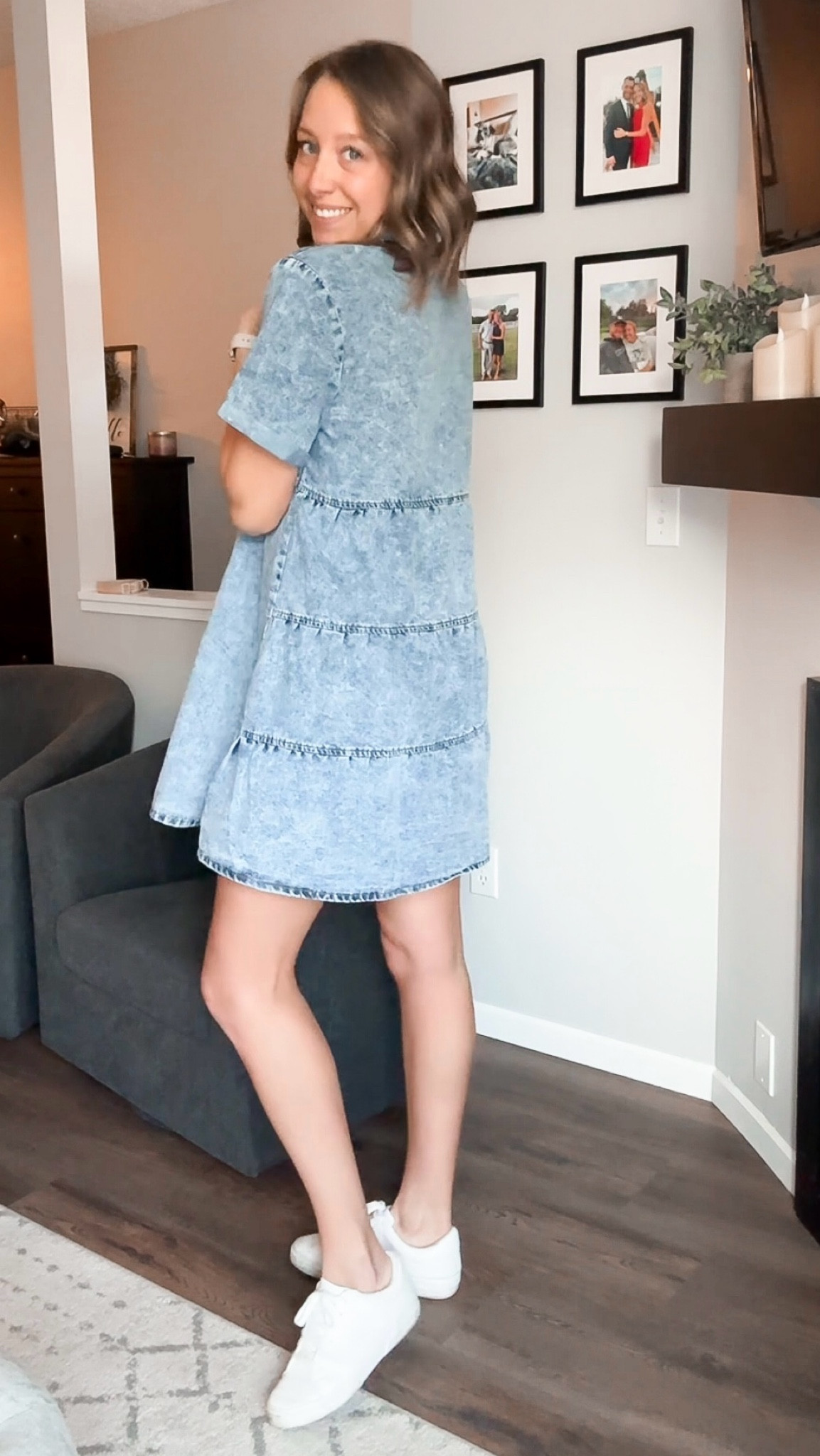 Love love love this denim dress! Fits true to size, no stretch in the fabric so size up if you’re between sizes! 

#LTKfindsunder100 #LTKfindsunder50 #LTKstyletip