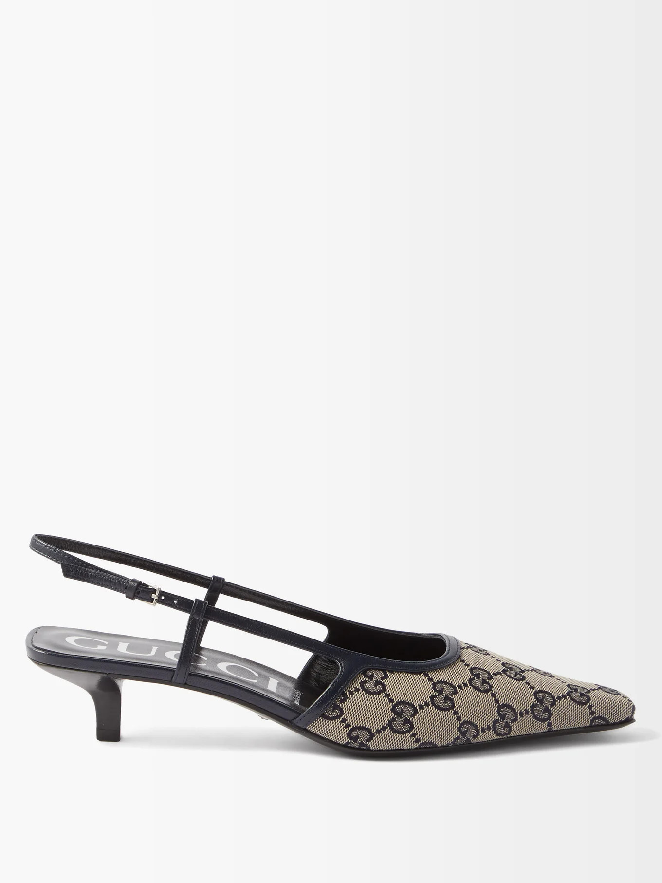 Demi 35 GG-canvas slingback pumps | Matches (UK)