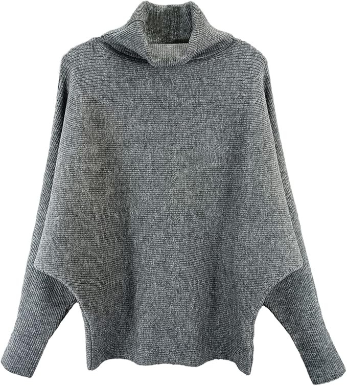 GABERLY Turtleneck Batwing Sleeves Dolman Knitted Oversized Sweaters and Pullovers Tops for Women | Amazon (US)