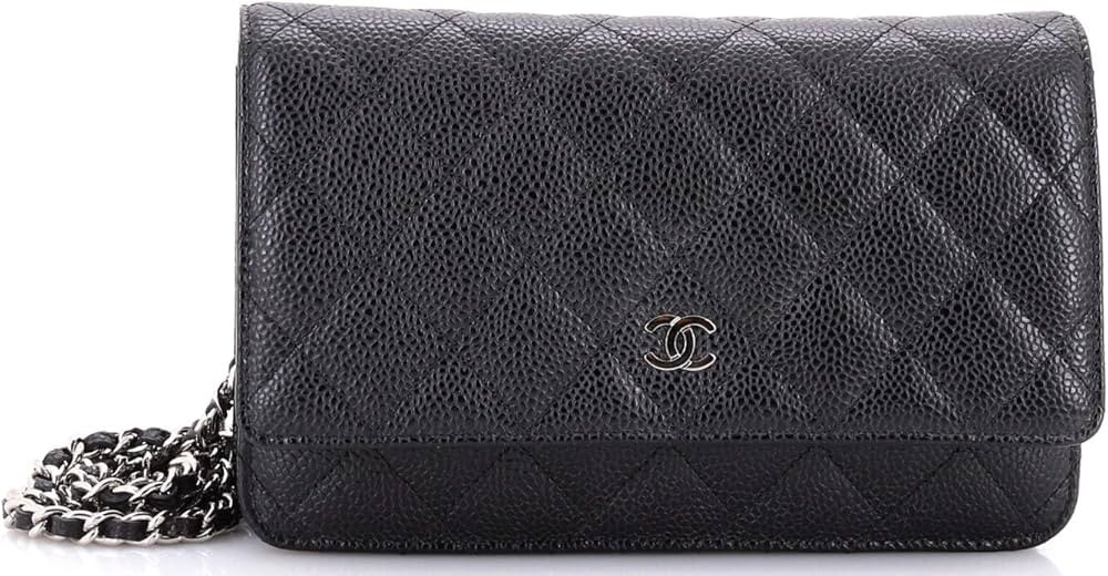 Amazon.com: Chanel, Pre-Loved Wallet on Chain Quilted Caviar, Black : Amazon Luxury | Amazon (US)