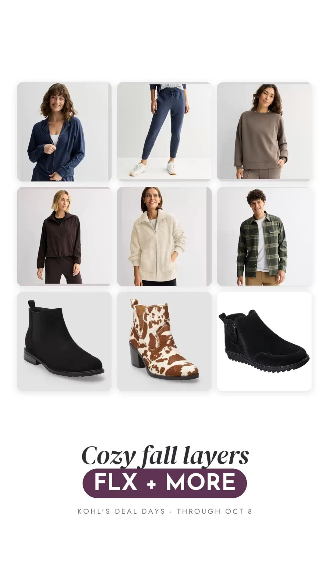 Kohl’s Deal Days is ON through Oct. 8 🍂 Cozy fall layers for the whole family are marked down, and FLX is an extra 25% off with code TAKE25. Hoodies, joggers, quarter zips, flannels, plus boots and sneakers from Sonoma and Skechers!

And Kohl’s Rewards members earn $10 Kohl’s Cash for every $50 spent, so it’s a good time to stock up on fall basics.

Kohl’s Deal Days, FLX, Kohl’s fashion, fall outfits, athleisure, hoodie, joggers, quarter zip, flannel, ankle boots, Skechers, Sonoma

#LTKSaleAlert #LTKOver40 #LTKootd