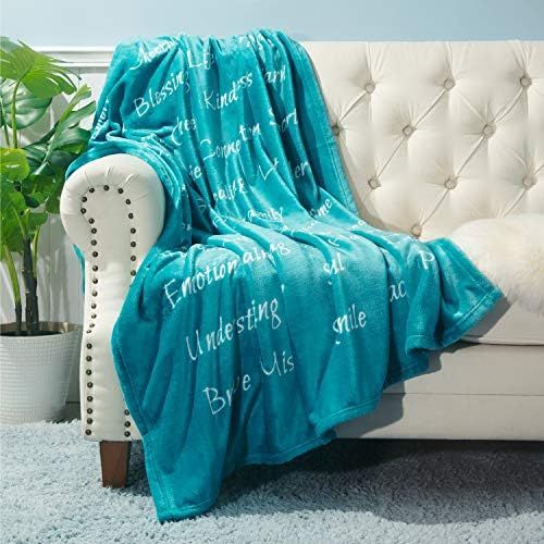 Bedsure Healing Thoughts Throw Blanket - Super Soft Flannel Fleece Blanket with Inspirational Positi | Amazon (US)