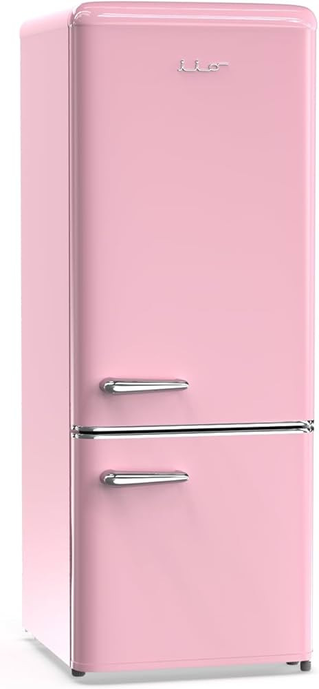 iio 7 Cu Ft Bottom Freezer Retro Refrigerator, Small, with Mini Fridge for Bedroom, 3 Glass repla... | Amazon (US)