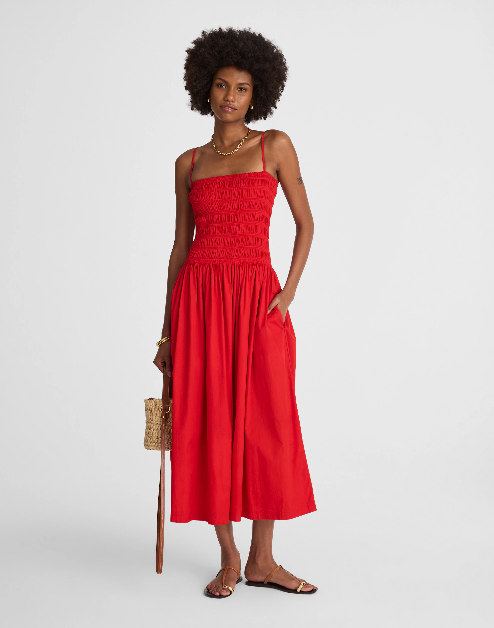Petite Poplin Smocked Maxi Dress | Madewell