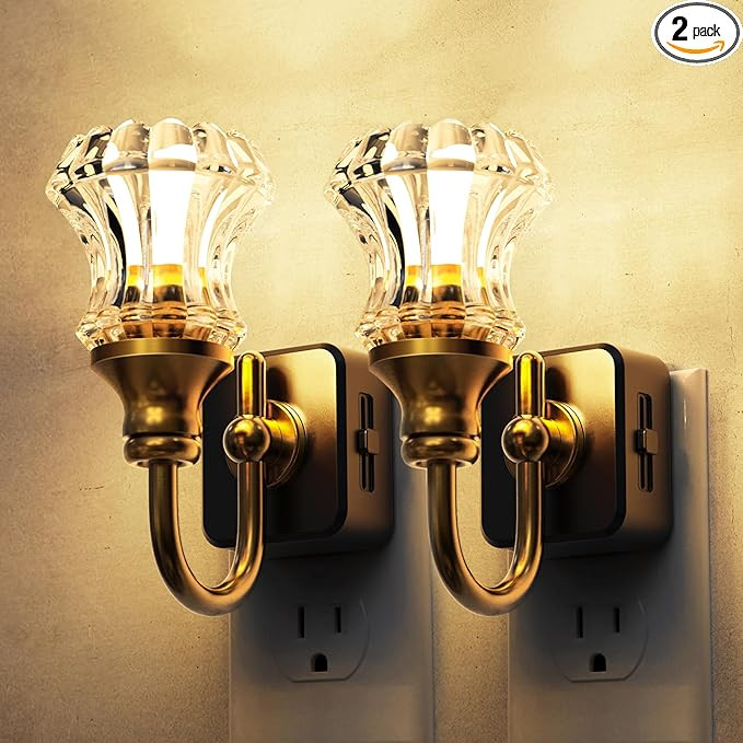 L LOHAS LED Night Lights Plug into Wall, 3000K Soft White LED, Floral Night Lights with Dusk to D... | Amazon (US)