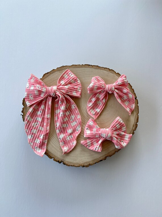 Pink Ghosts Hair Bow Halloween Hair Bow Spooky Bows Fall - Etsy | Etsy (US)